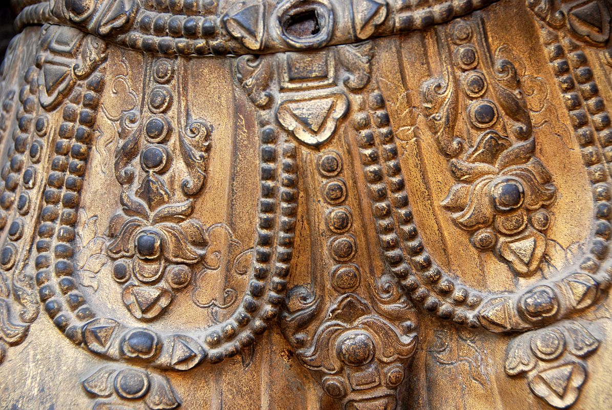 Kathmandu Patan Durbar Square Mul Chowk 19 River Goddess Ganga Belt Close Up In Mul Chowk 